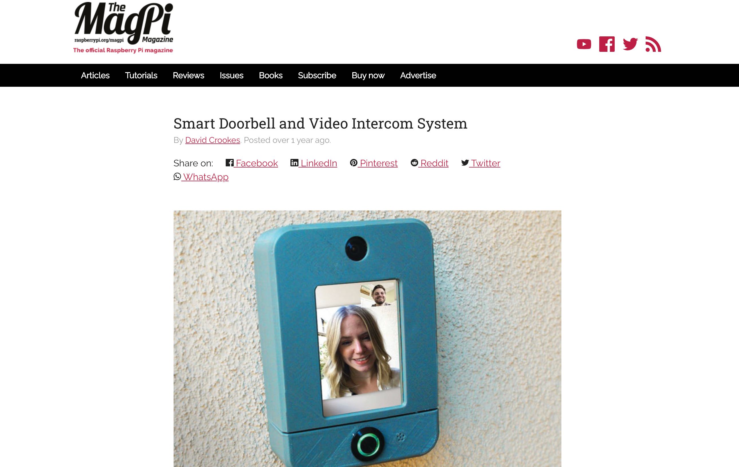 Raspberry Pi Smart. Video Doorbell