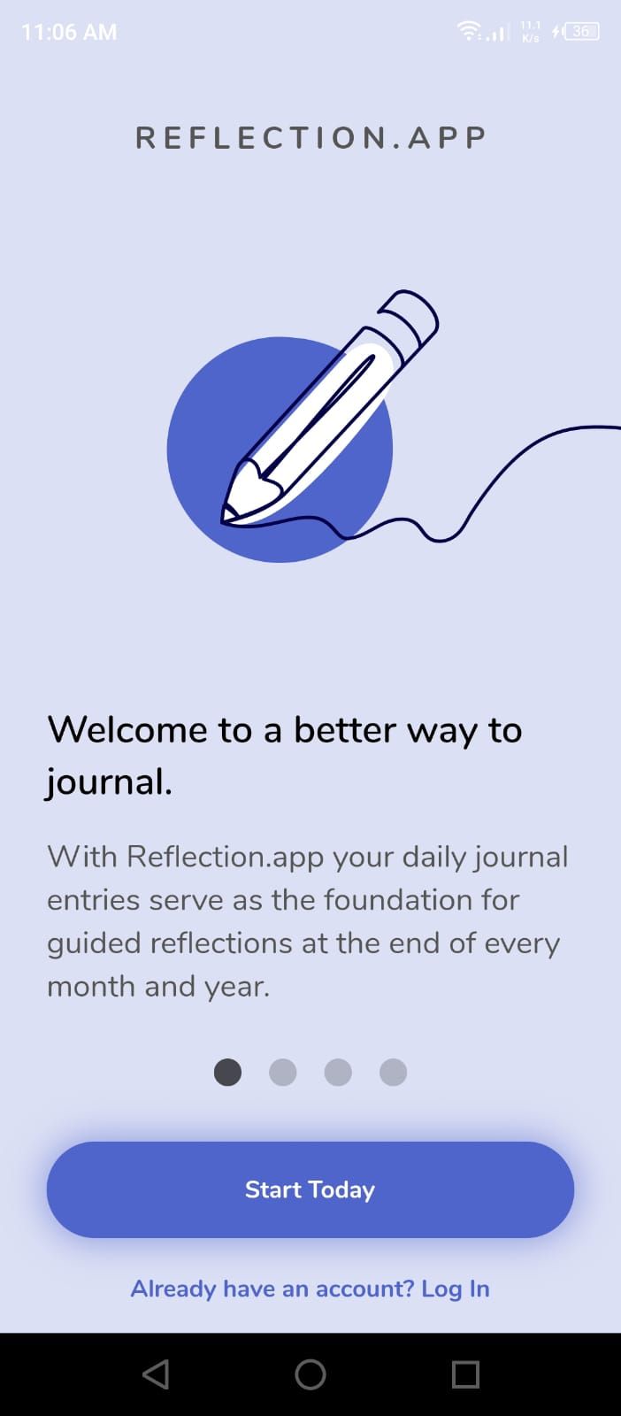 Reflection.app - Get Started Page