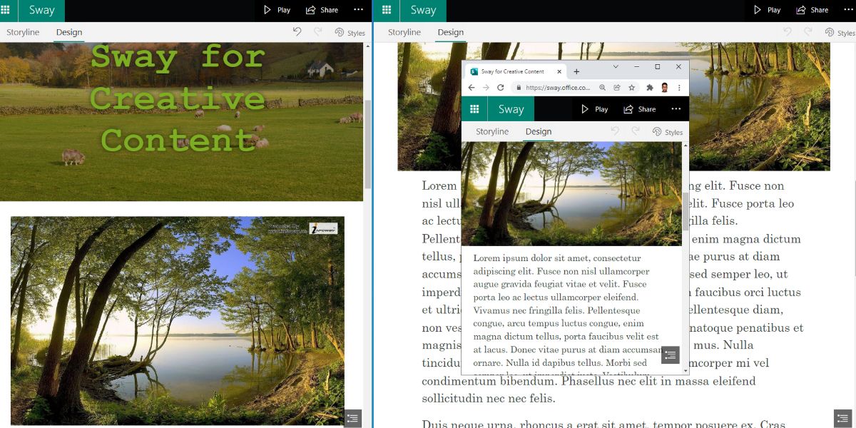 An image showing automatic screen adjustment of Sway