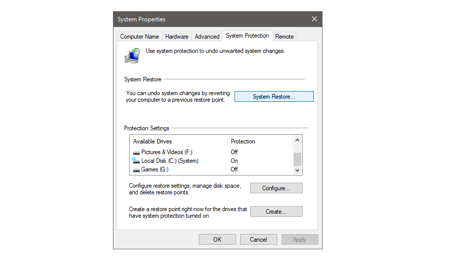 Restoring Windows To a Windows Restore Point