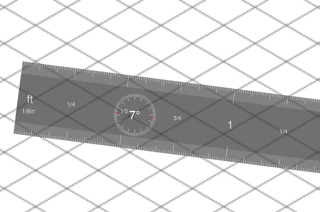 Ruler displaying angle, from Morpholio Trace