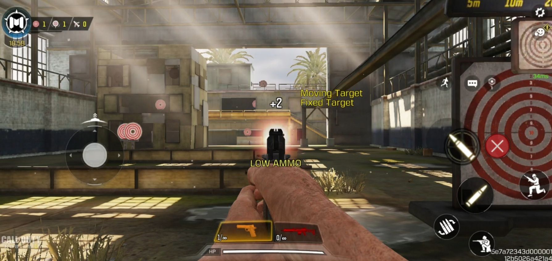firing a pistol in COD:M in the target practice area