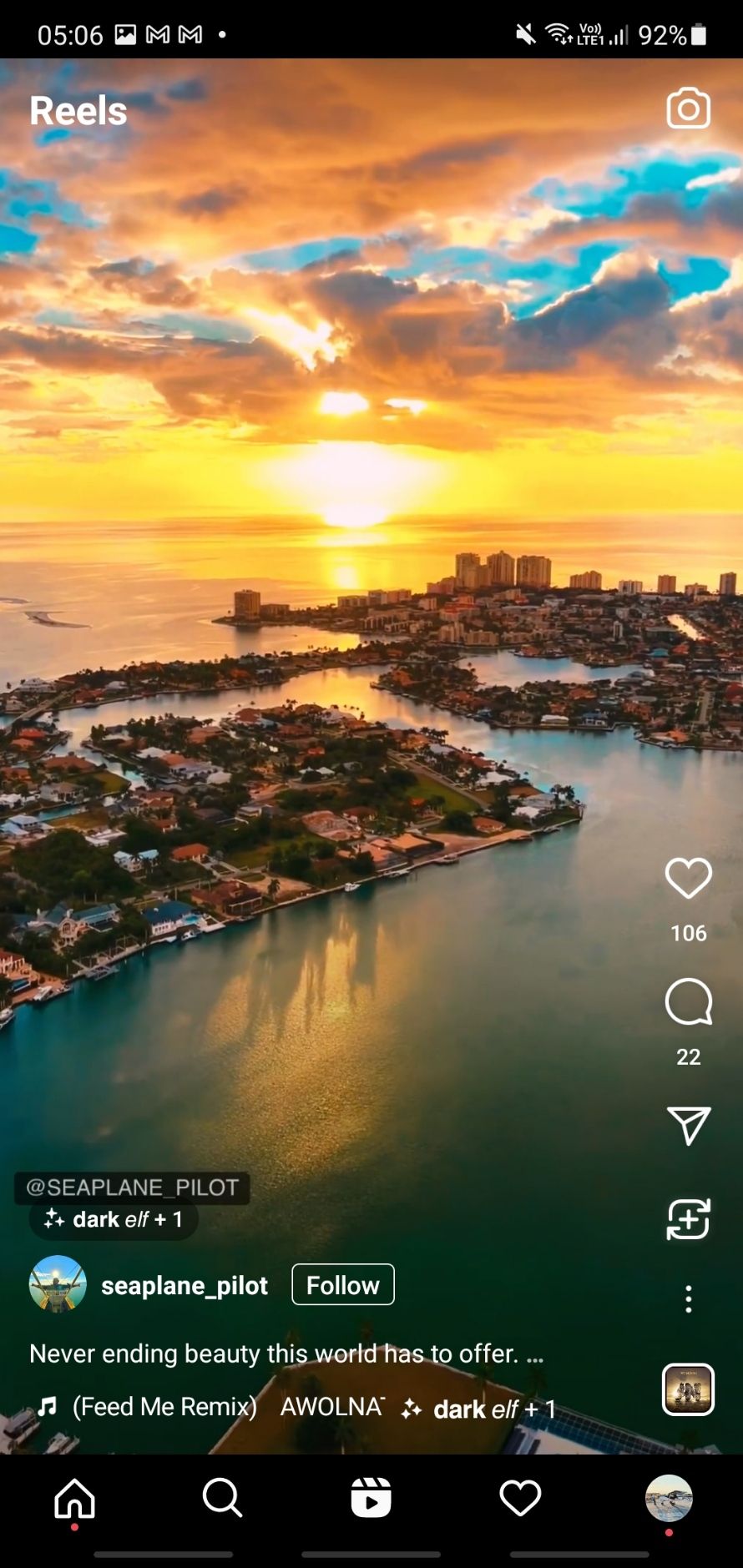 Instagram Reels Screenshot of a landscape video