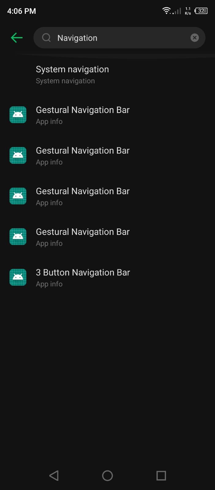 Search Result for Navigation in the Settings Menu
