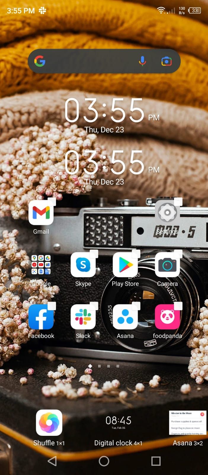 Second Clock Widget Inserted to the Home Screen