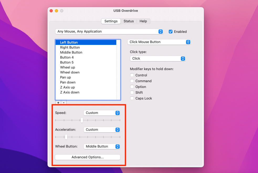 mouse settings mac app