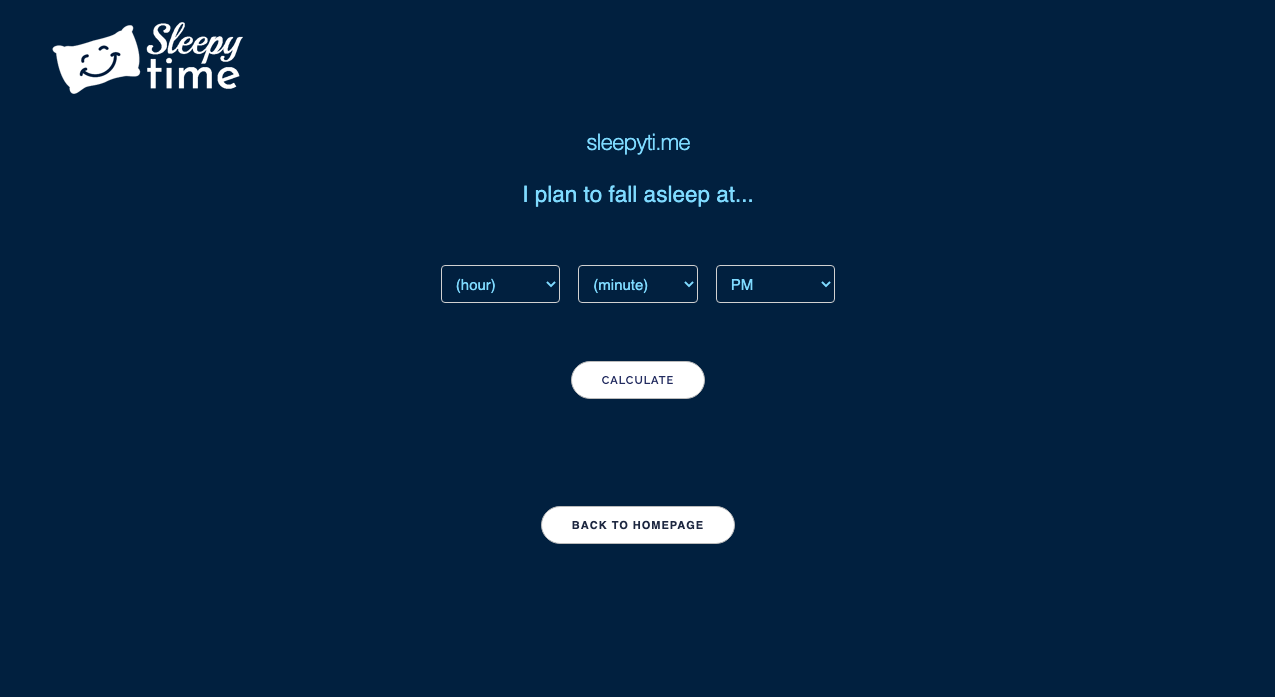 Screenshot of a website with a blue background and some buttons