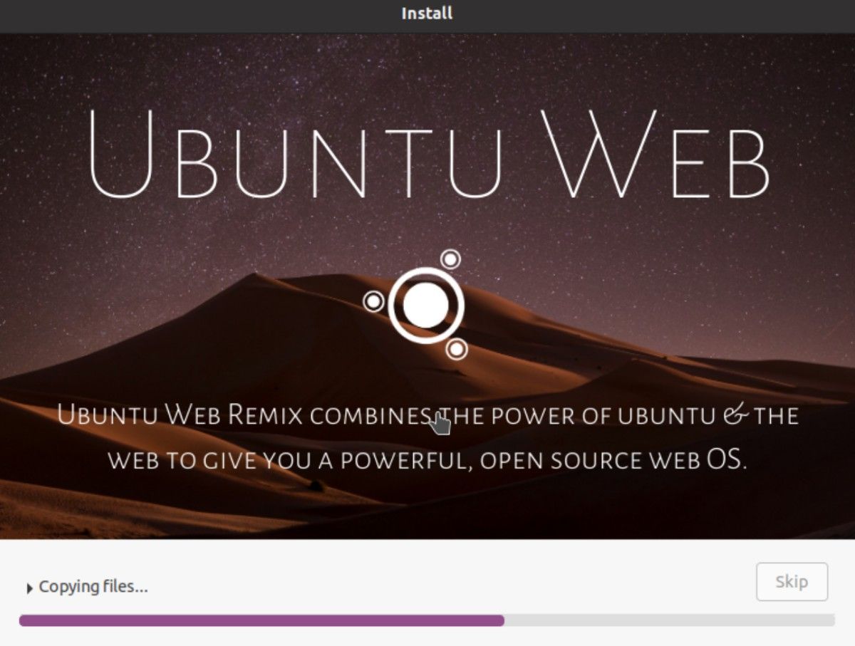 Ubuntu Web installing splash screen