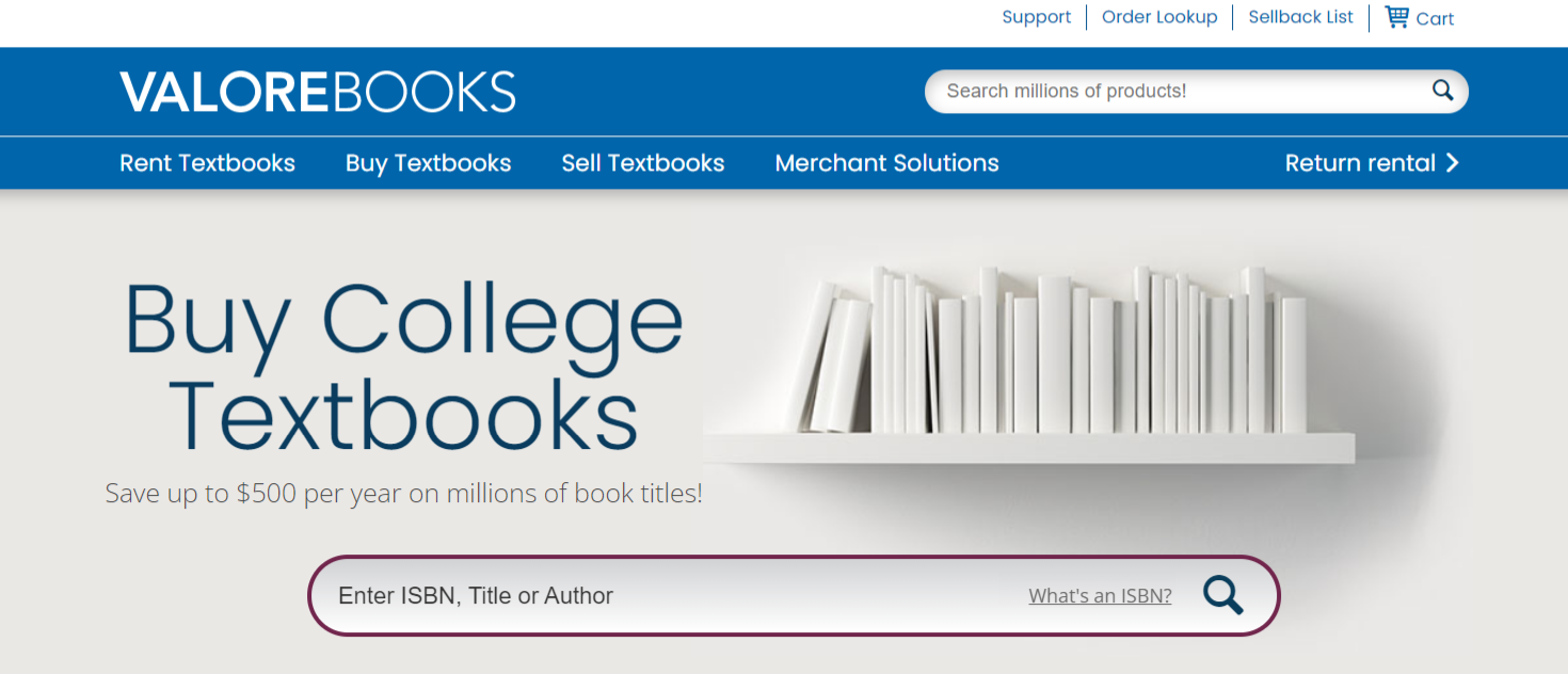 ValoreBooks cheap textbooks