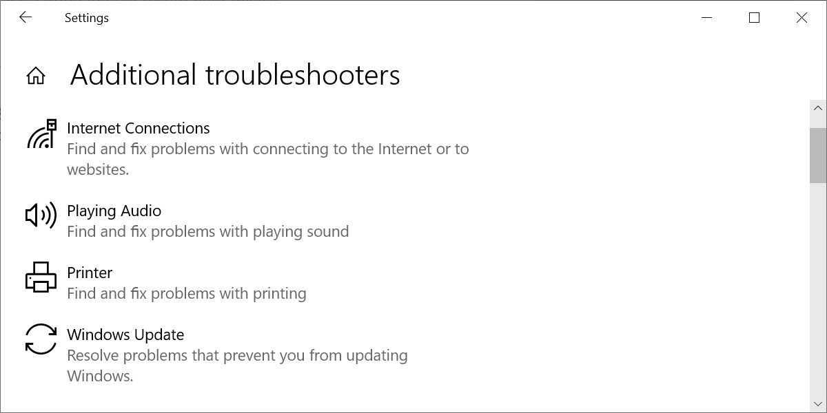 Windows 10 Windows Update Troubleshooter
