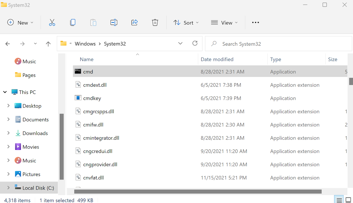 accessing cmd in windows 11 through file explorer