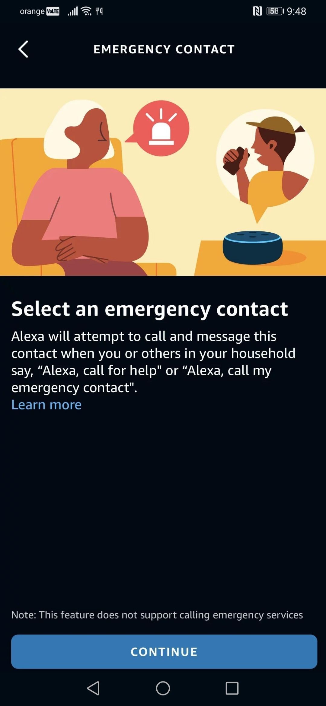 alexa app emergency contact