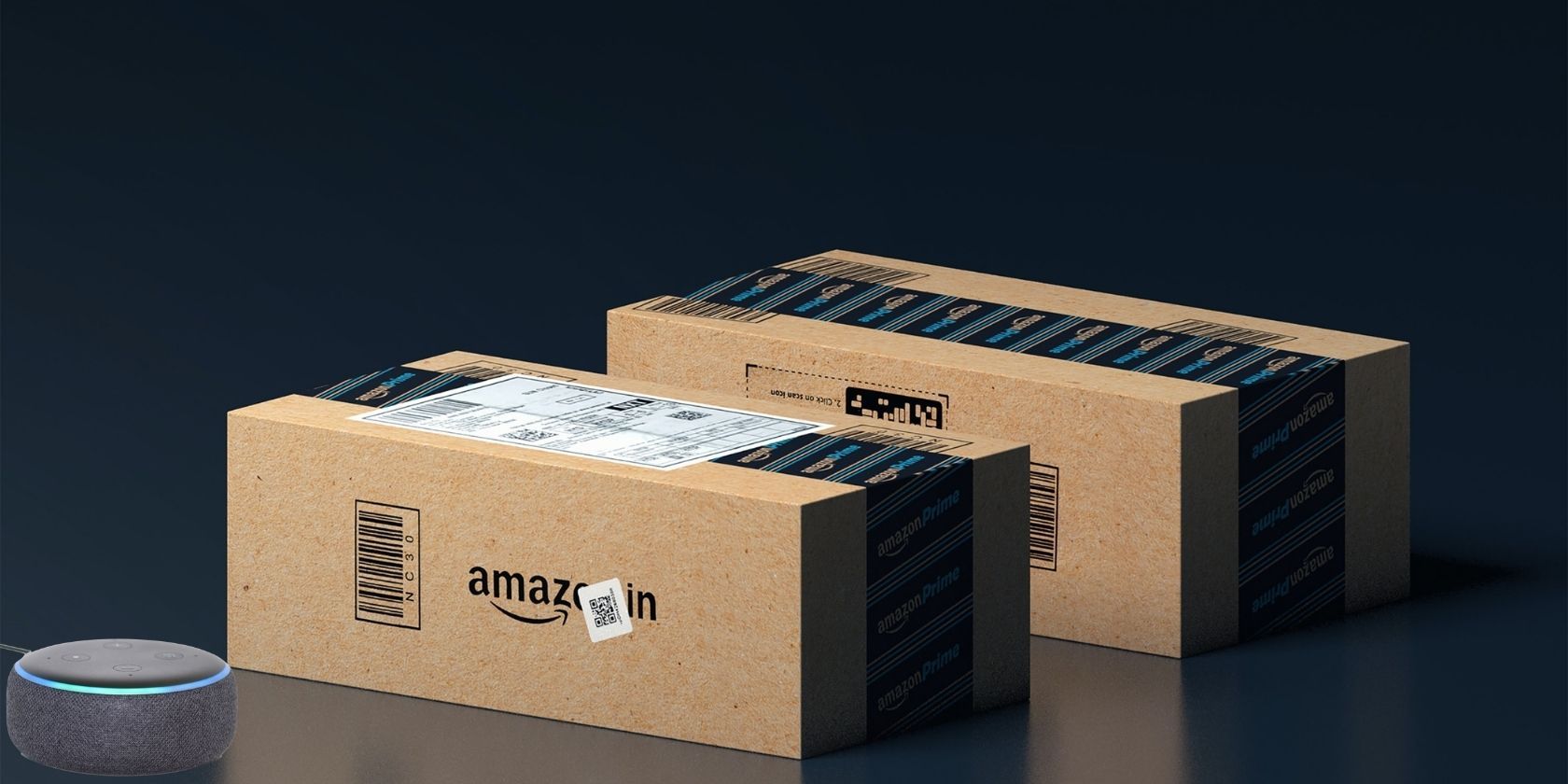 amazon packages near a amazon echo
