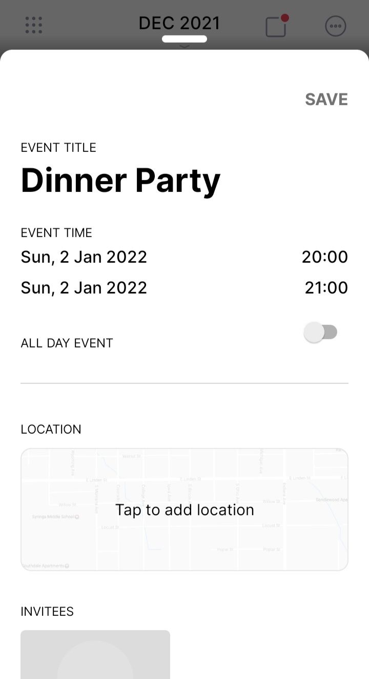 any.do app event maker screenshot