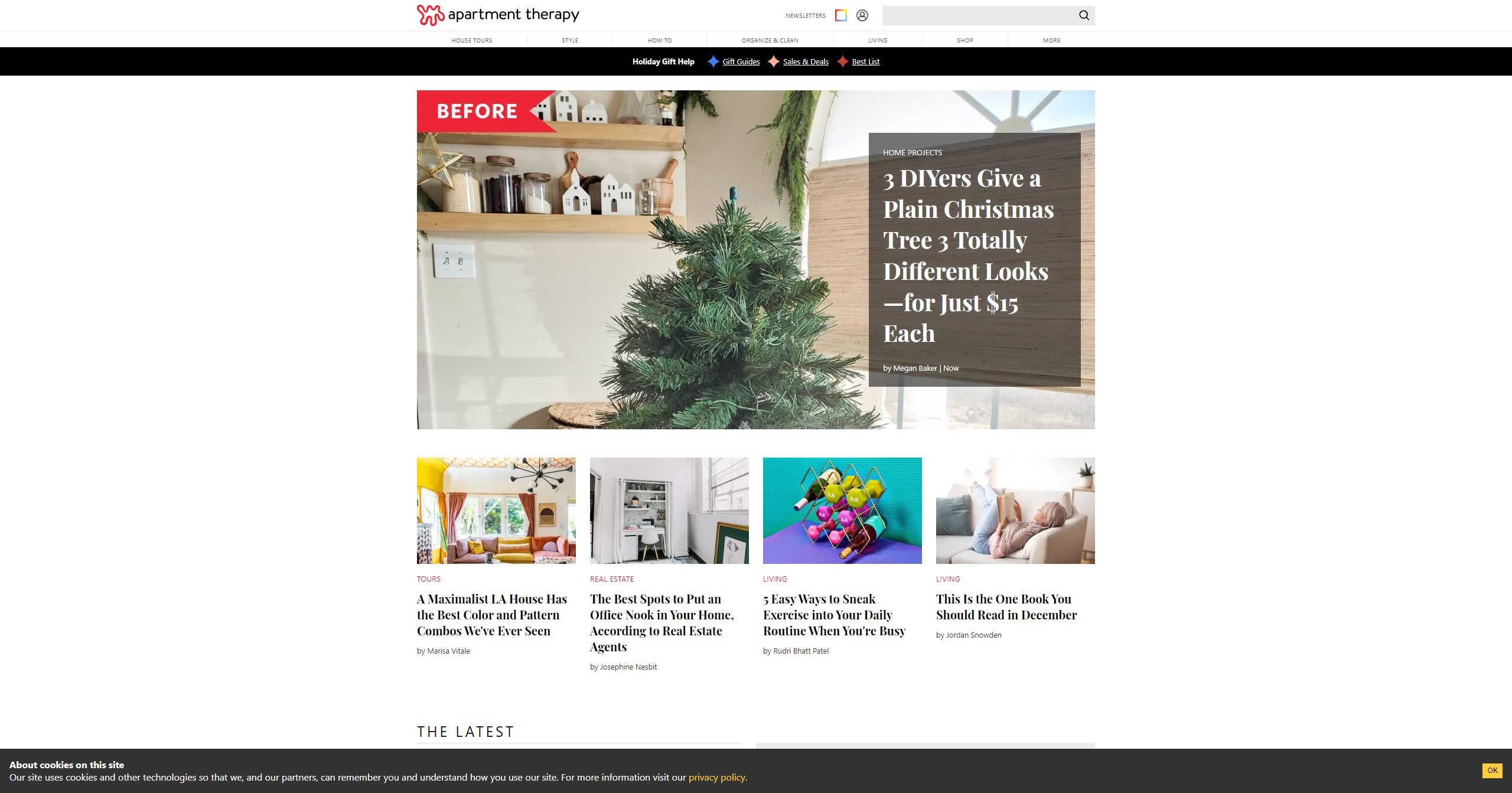 Screenshot of Apartment Therapy's home page