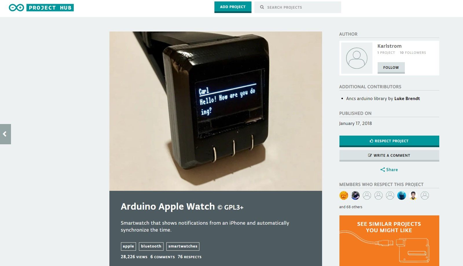 arduino apply watch