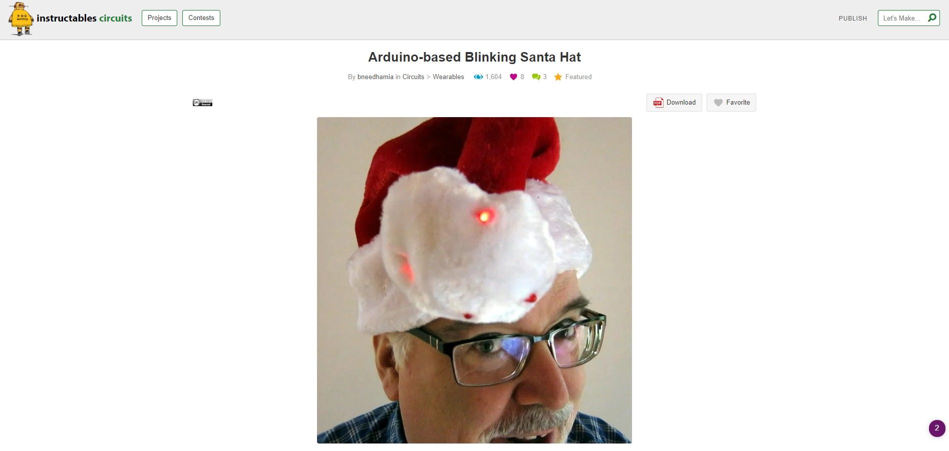 arduino based blinking santa hat