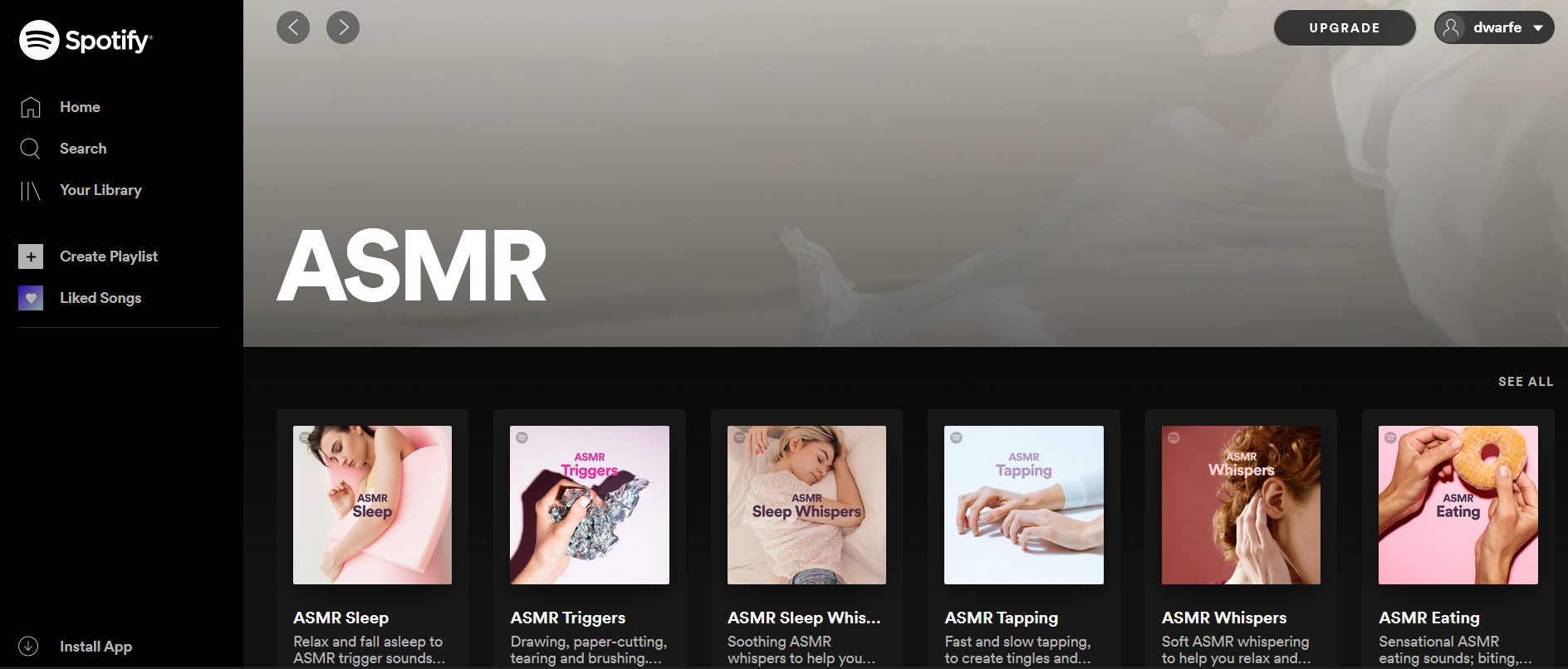 ASMR Tracks on Spotify