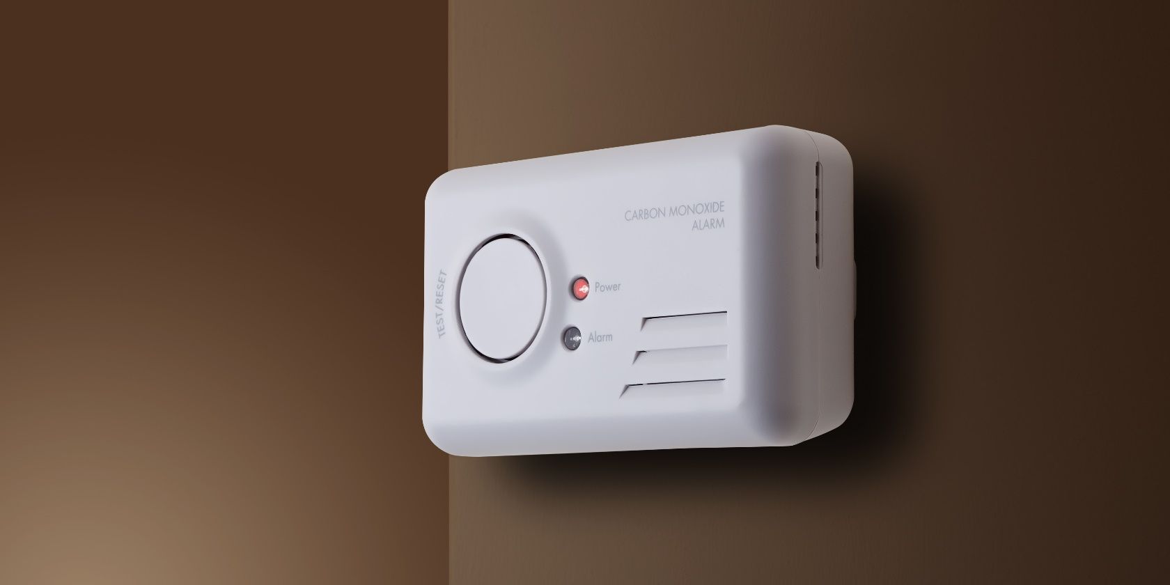 Carbon Monoxide alarm mounted to interior wall