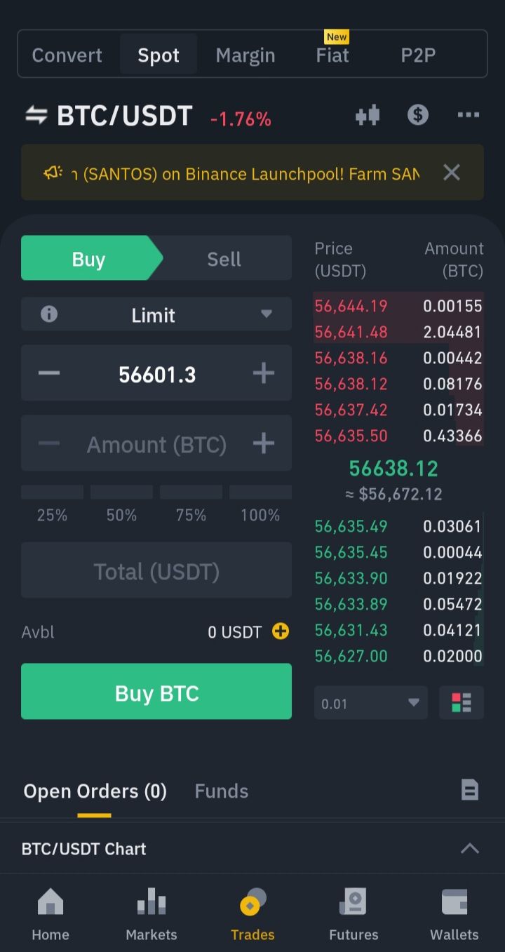 binance pro buy screenshot