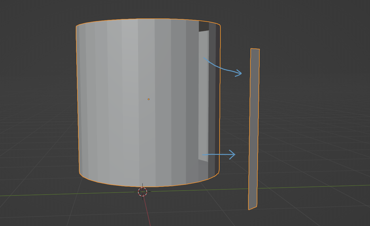 Using the Split command to split an edge in Blender.