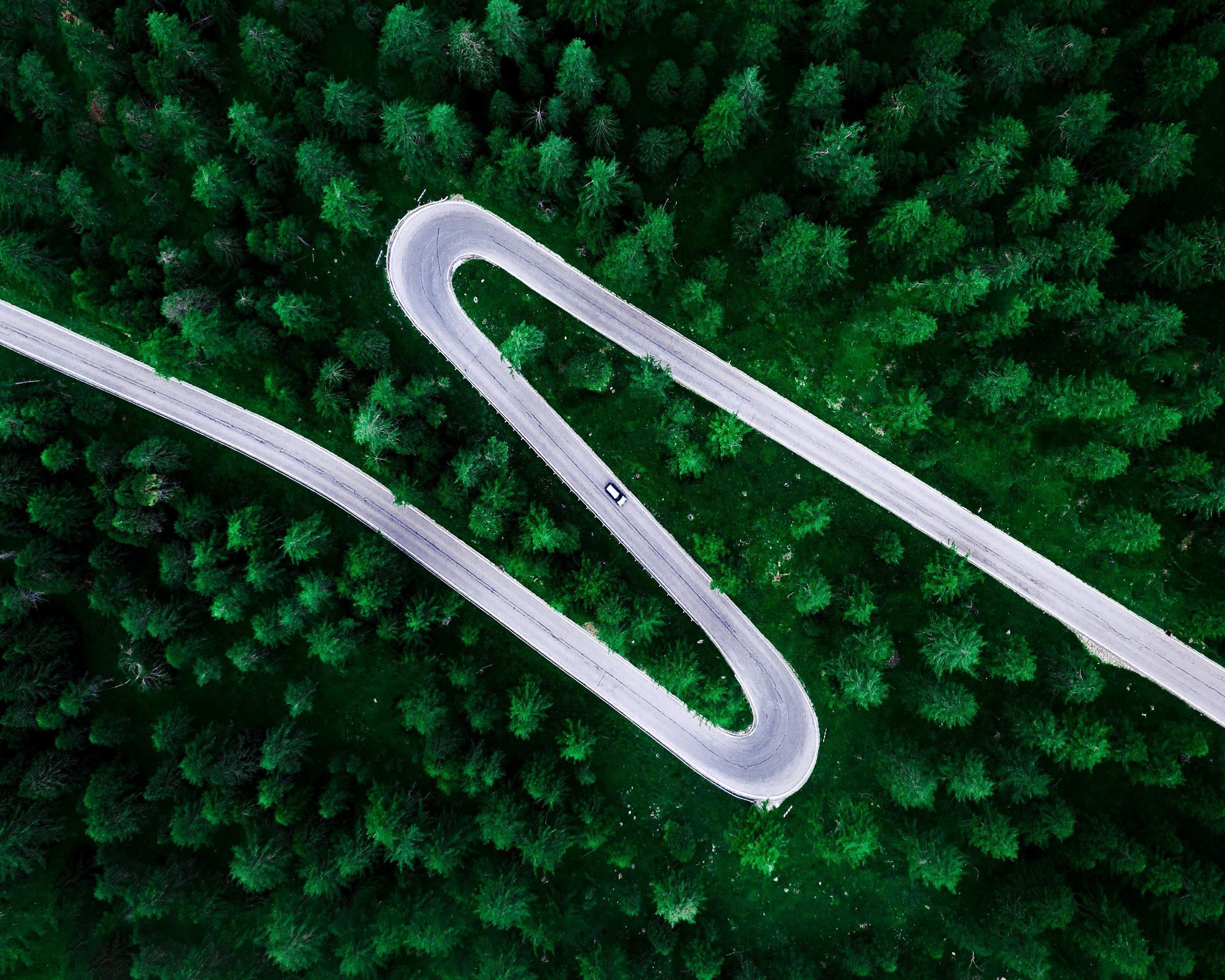 highway likely designed with bezier curve