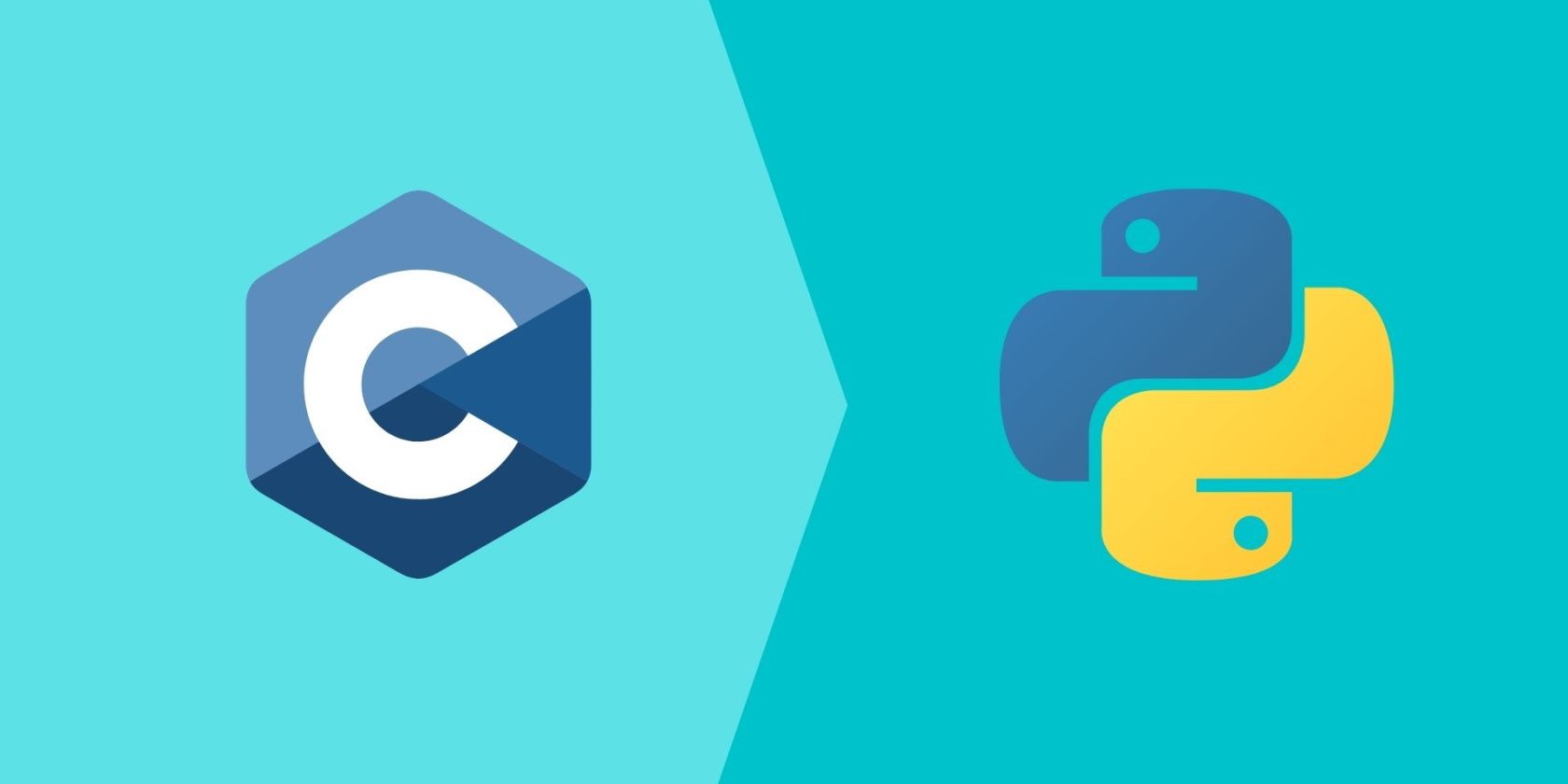 A c logo alongside a Python logo