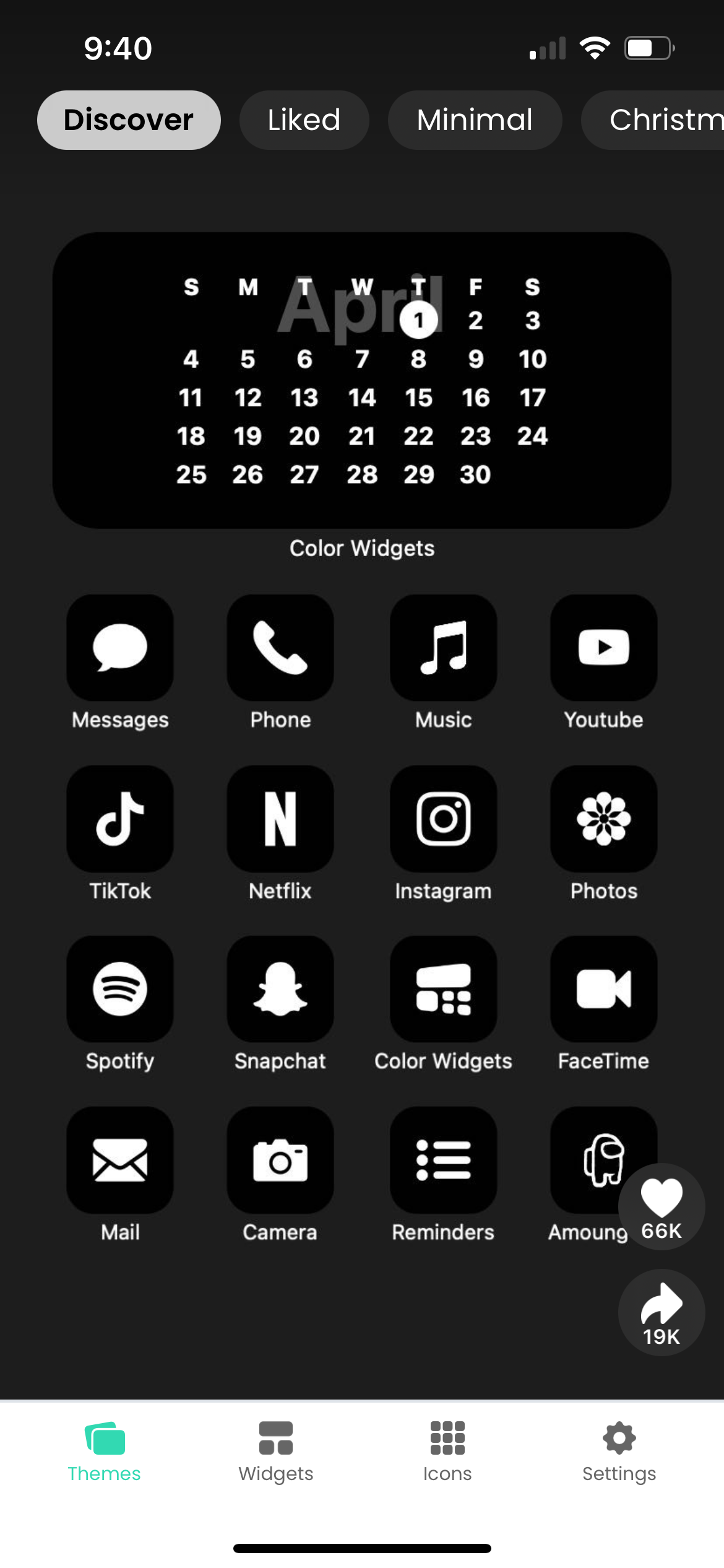 color widgets app theme sample screenshot