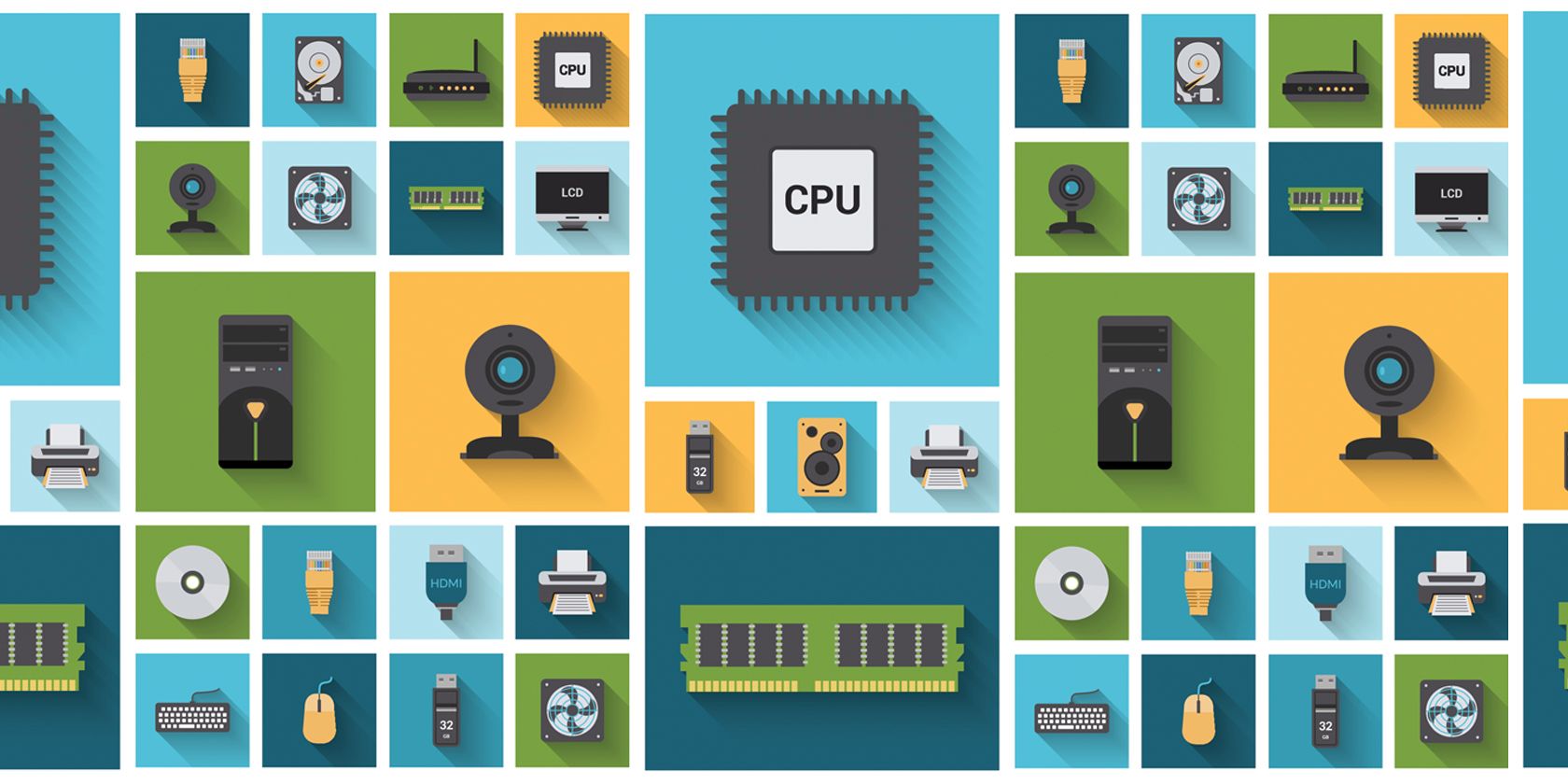 computer parts and hardware icons