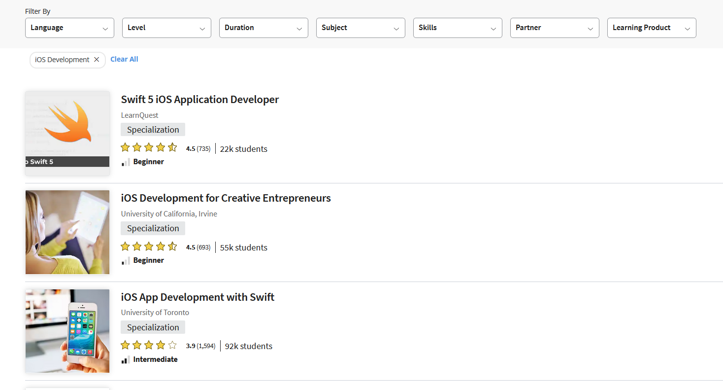Coursera iOS Development Courses