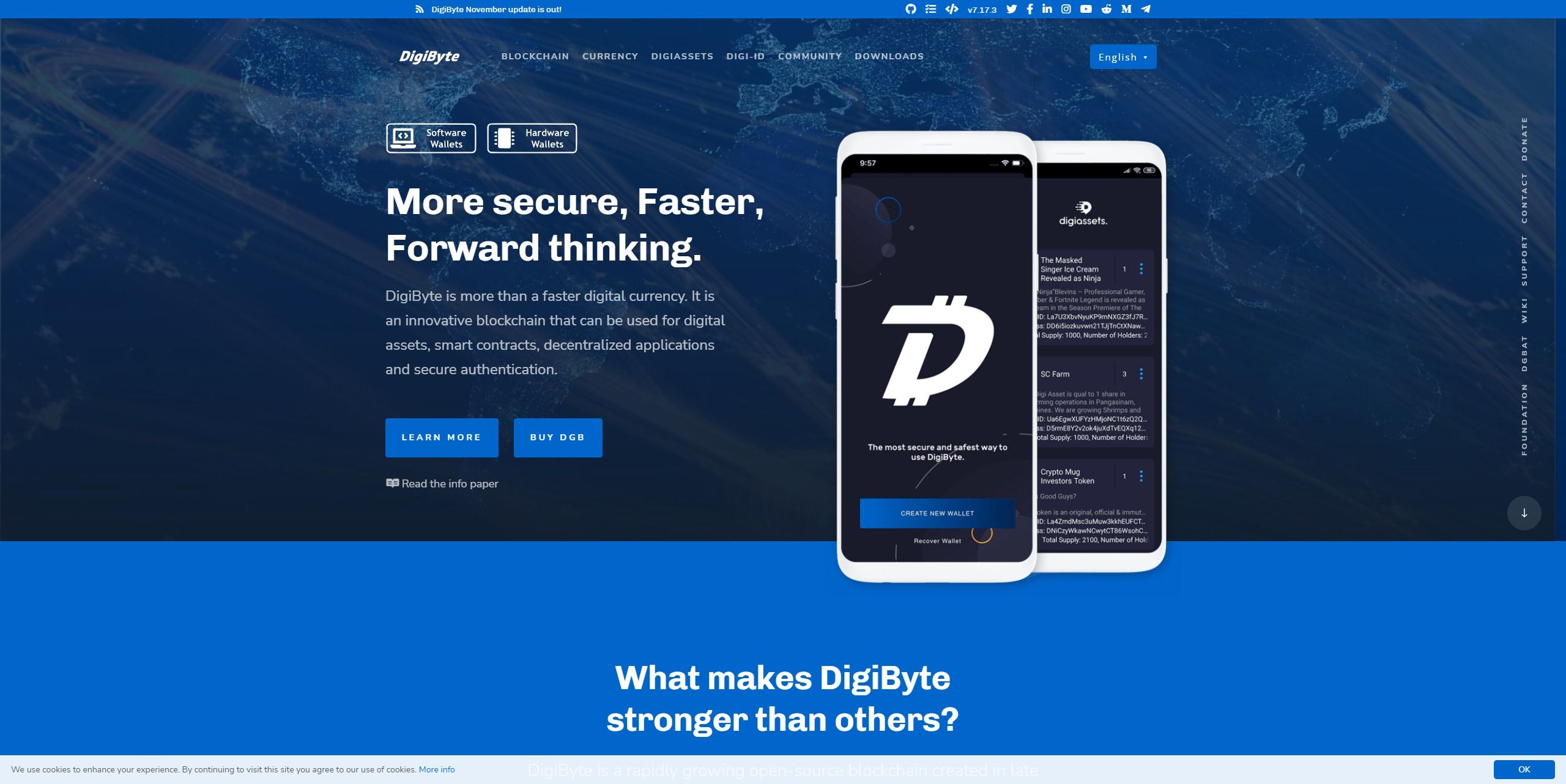 Screenshot of Digibyte's home page
