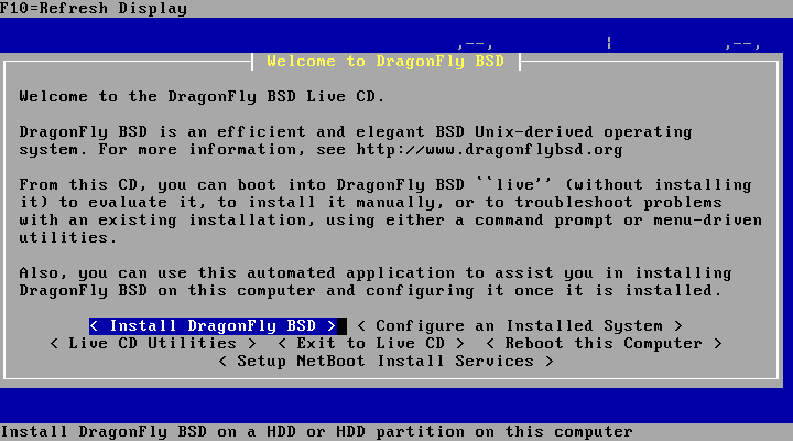 DragonFly BSD installer