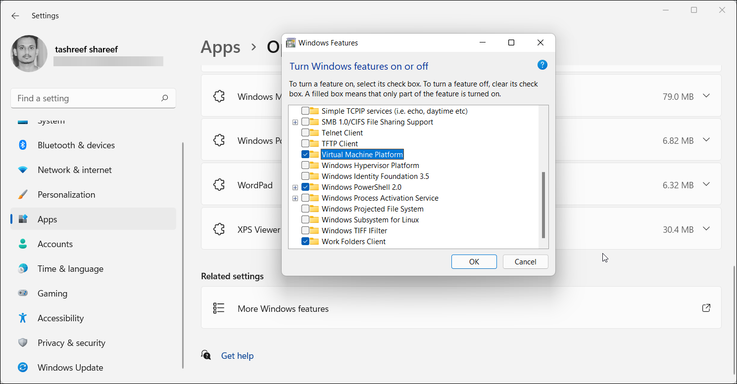 enable virtual machine platform windows 11