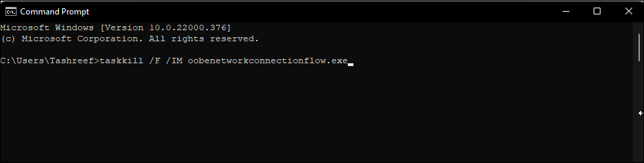 end network connection flow command prompt