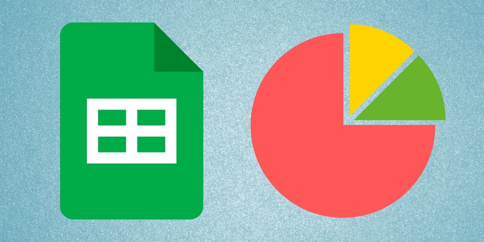 Google Sheets logo and a pie chart.