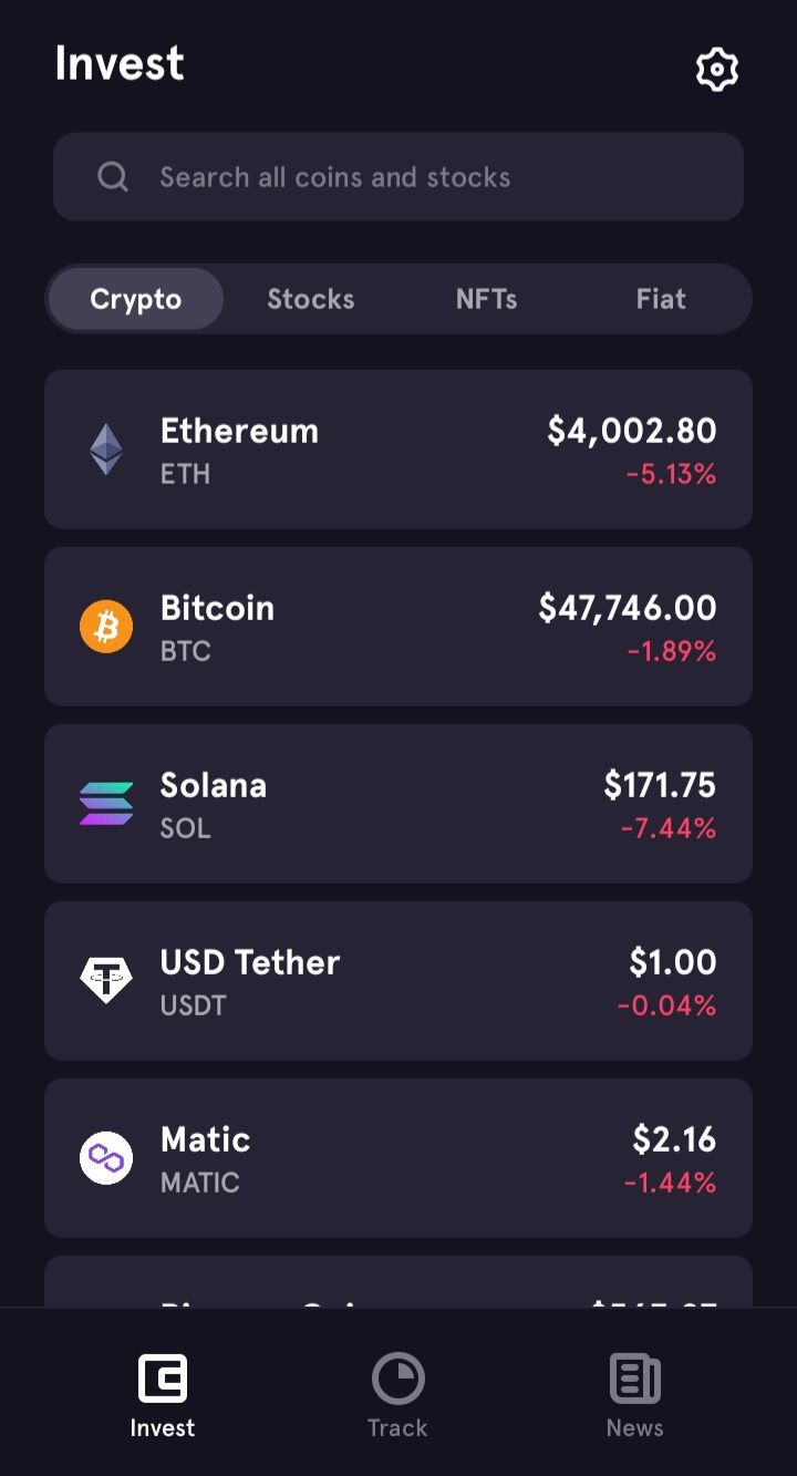ftx app coin price screenshots