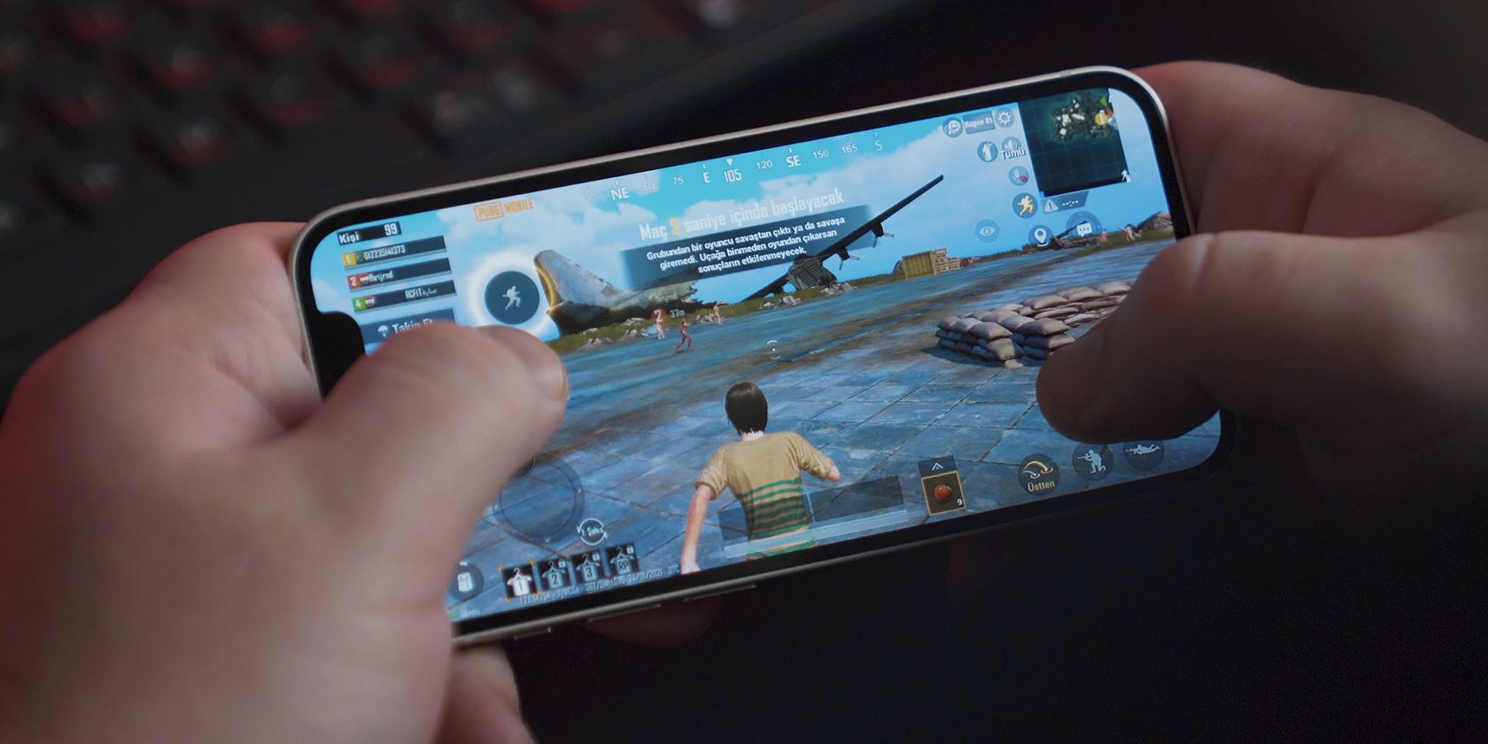 Playing PUBG on an iPhone