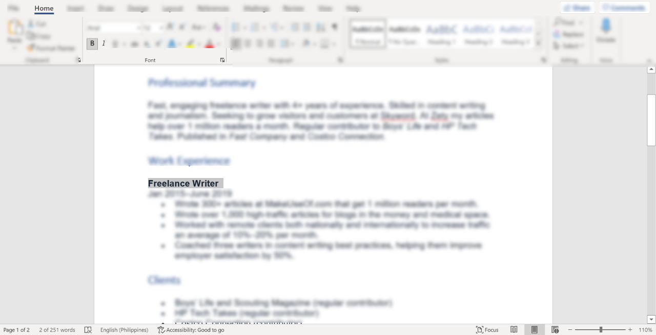 7 Microsoft Word Tips to Polish Your Old Resume