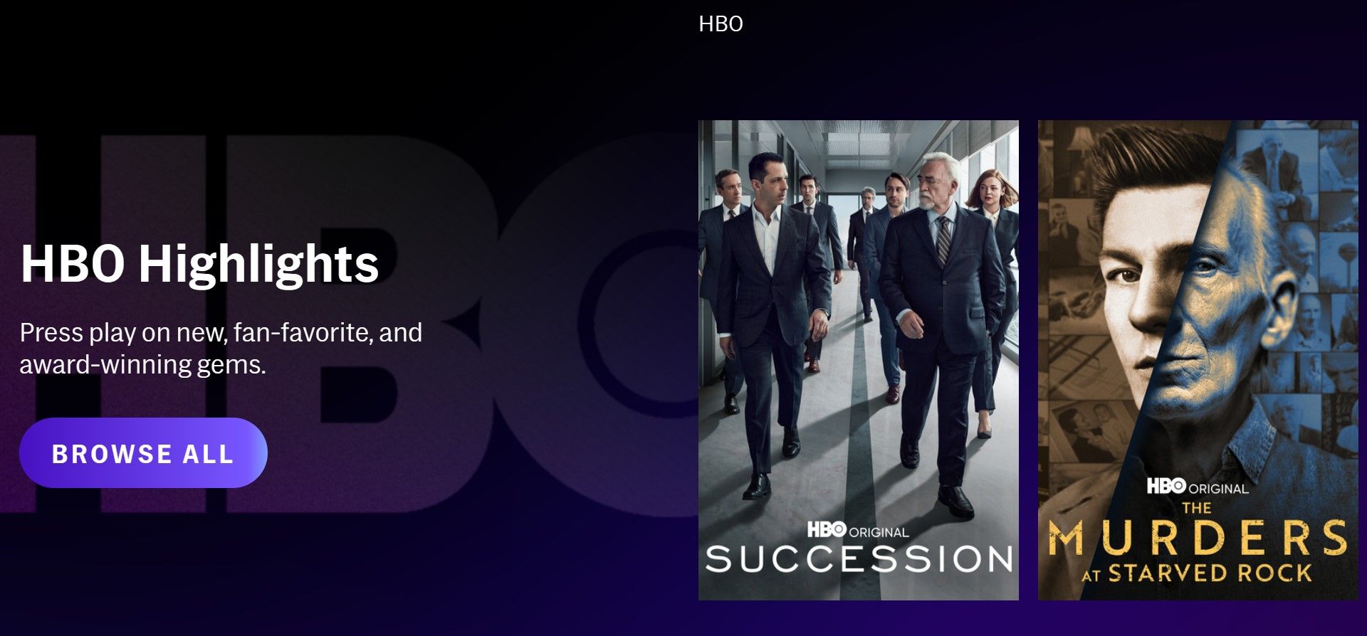 HBO Originals in dashboard