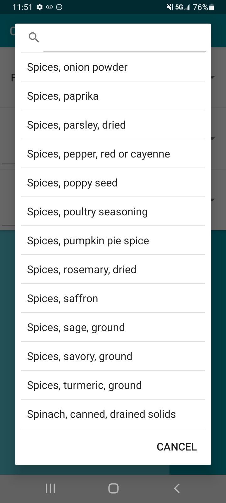 You can convert things like spices and liquid in the Cupful app, too.