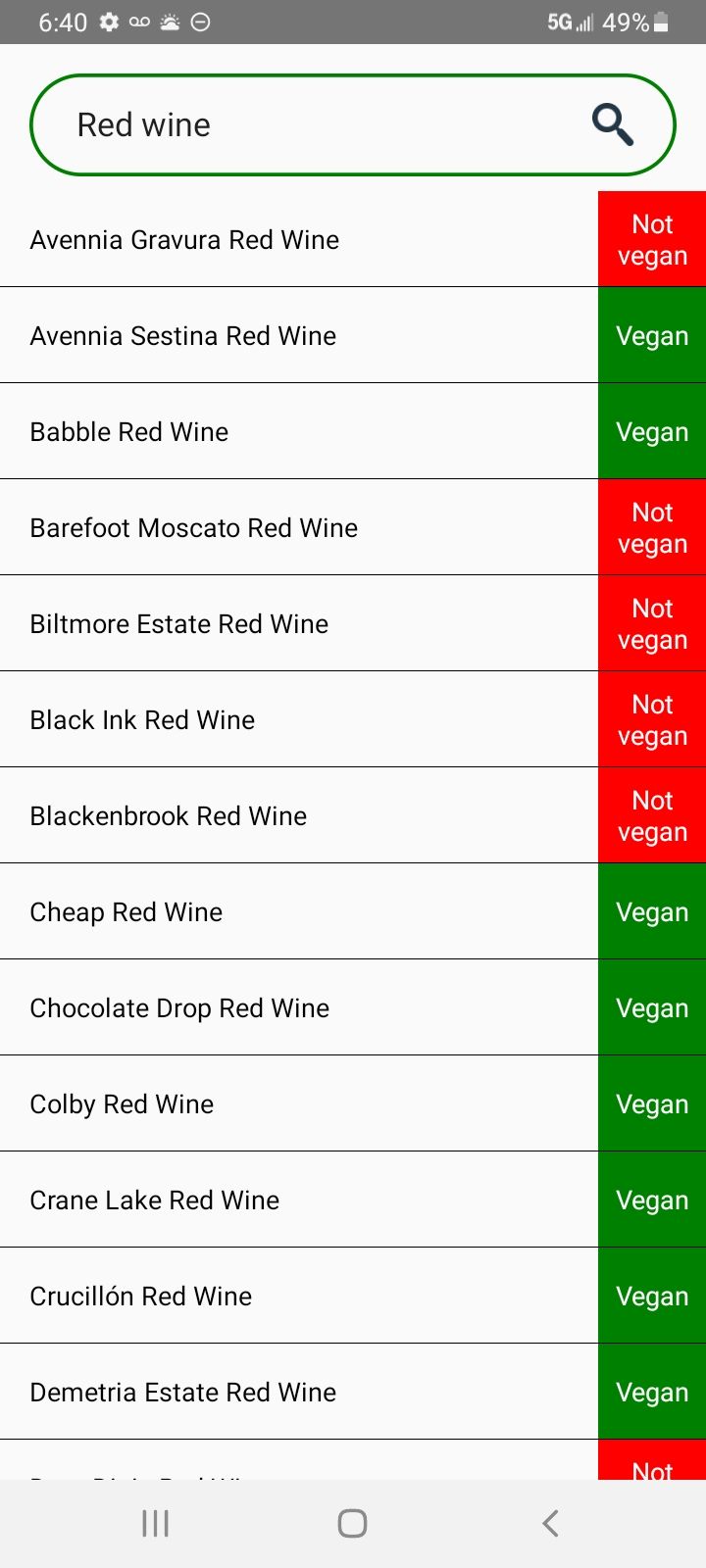 Vegan red wine on Vegaholic.