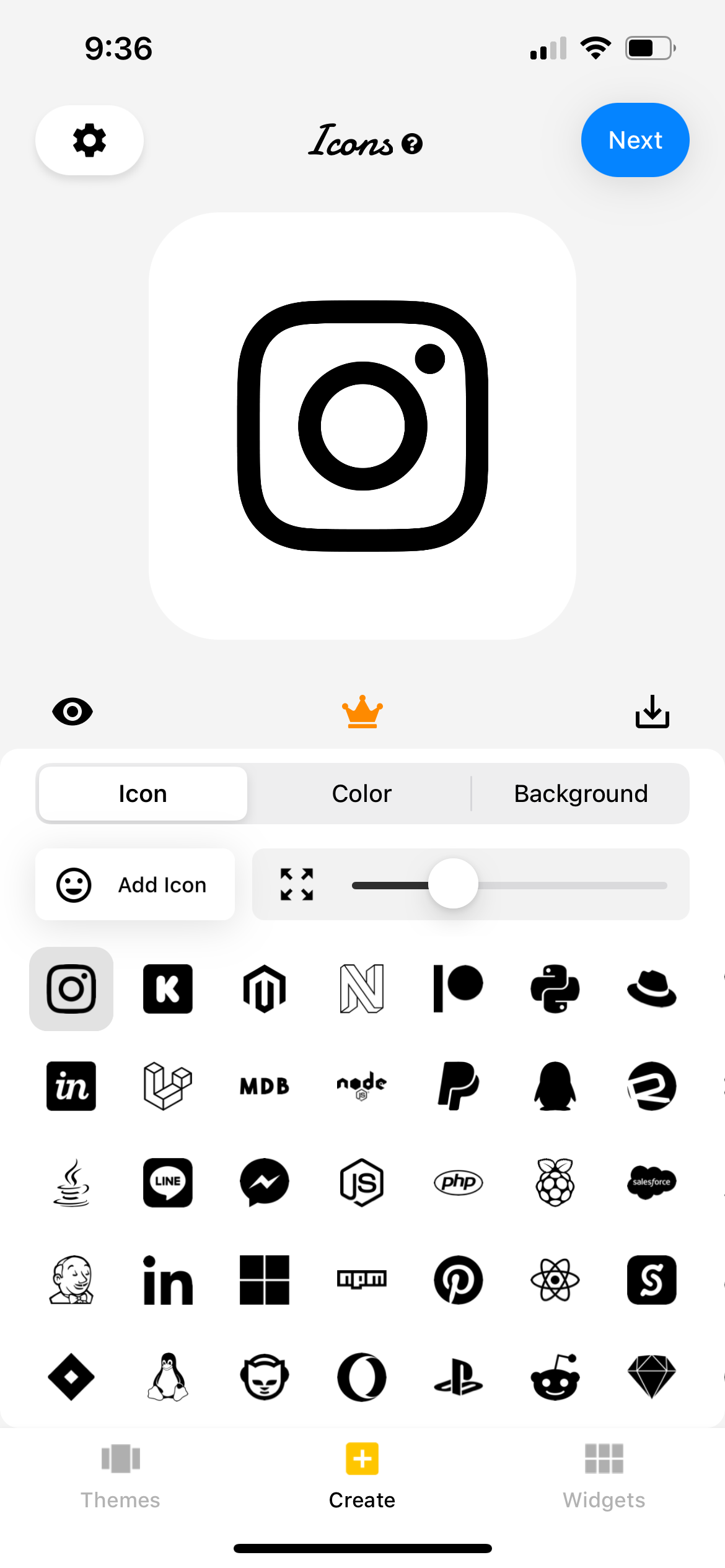 icon themer app design icon screenshot