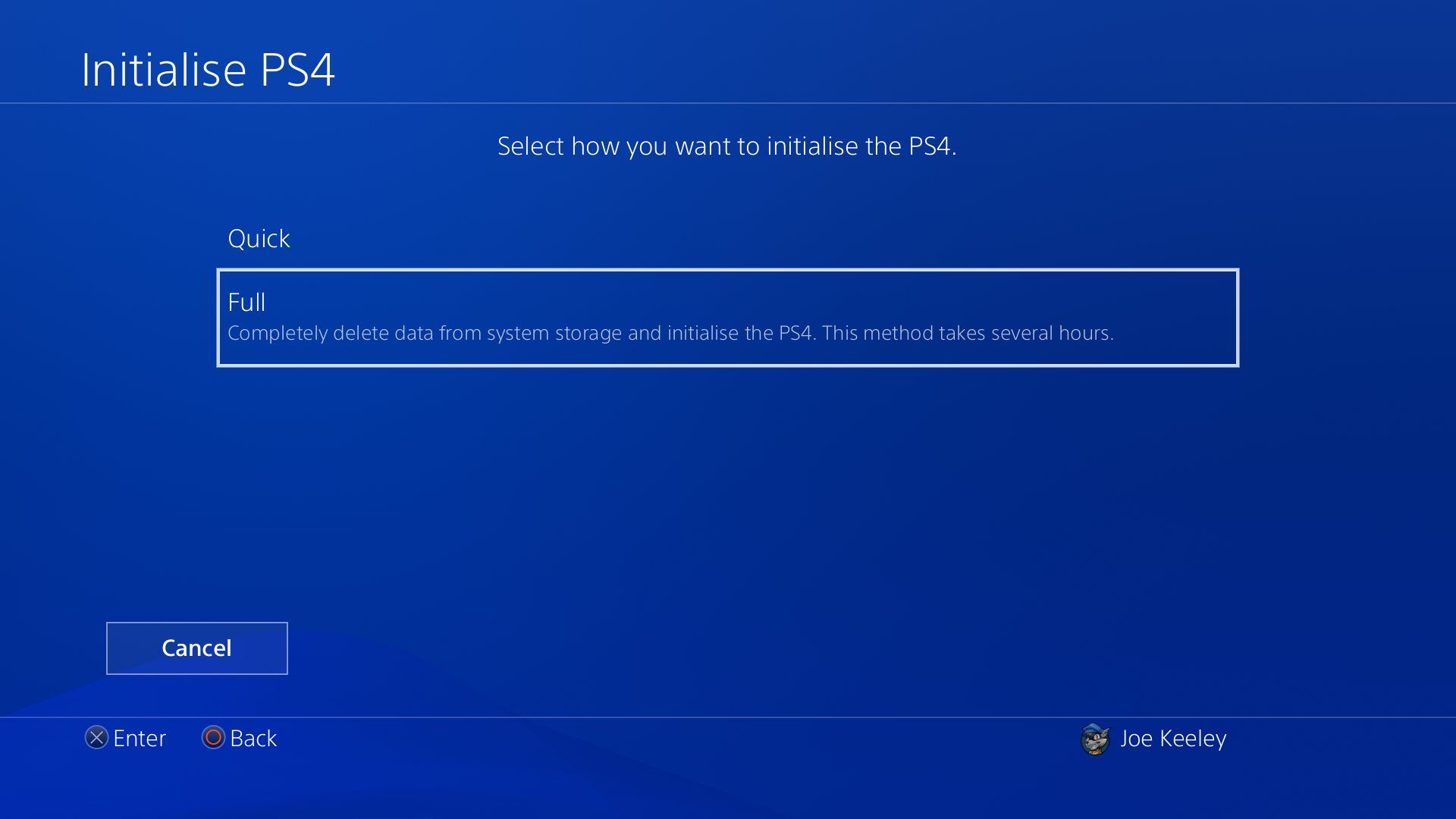 initialize ps4