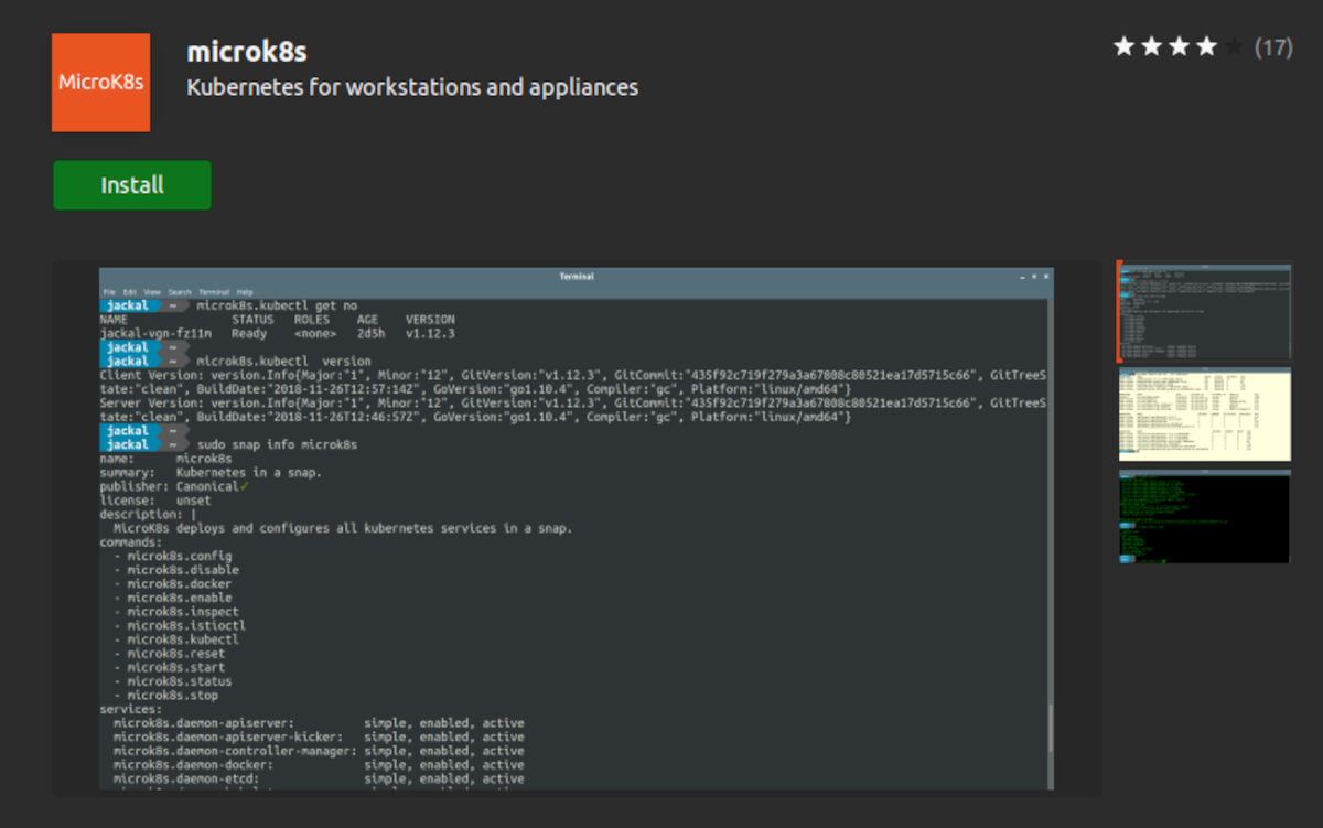 installing microk8sfrom ubuntu software center