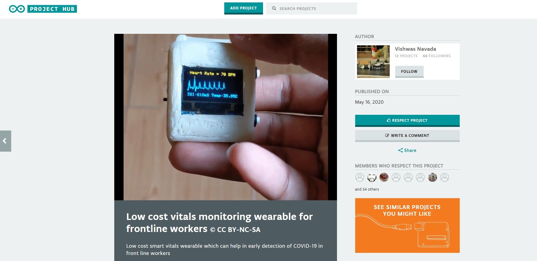low cost vitals monitoring wearable arduino