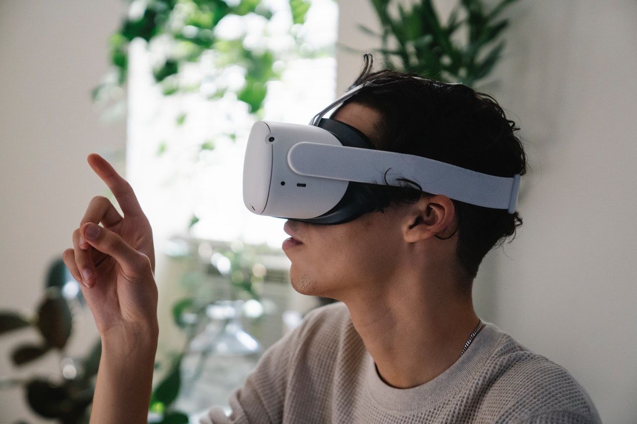 A man using a VR headset