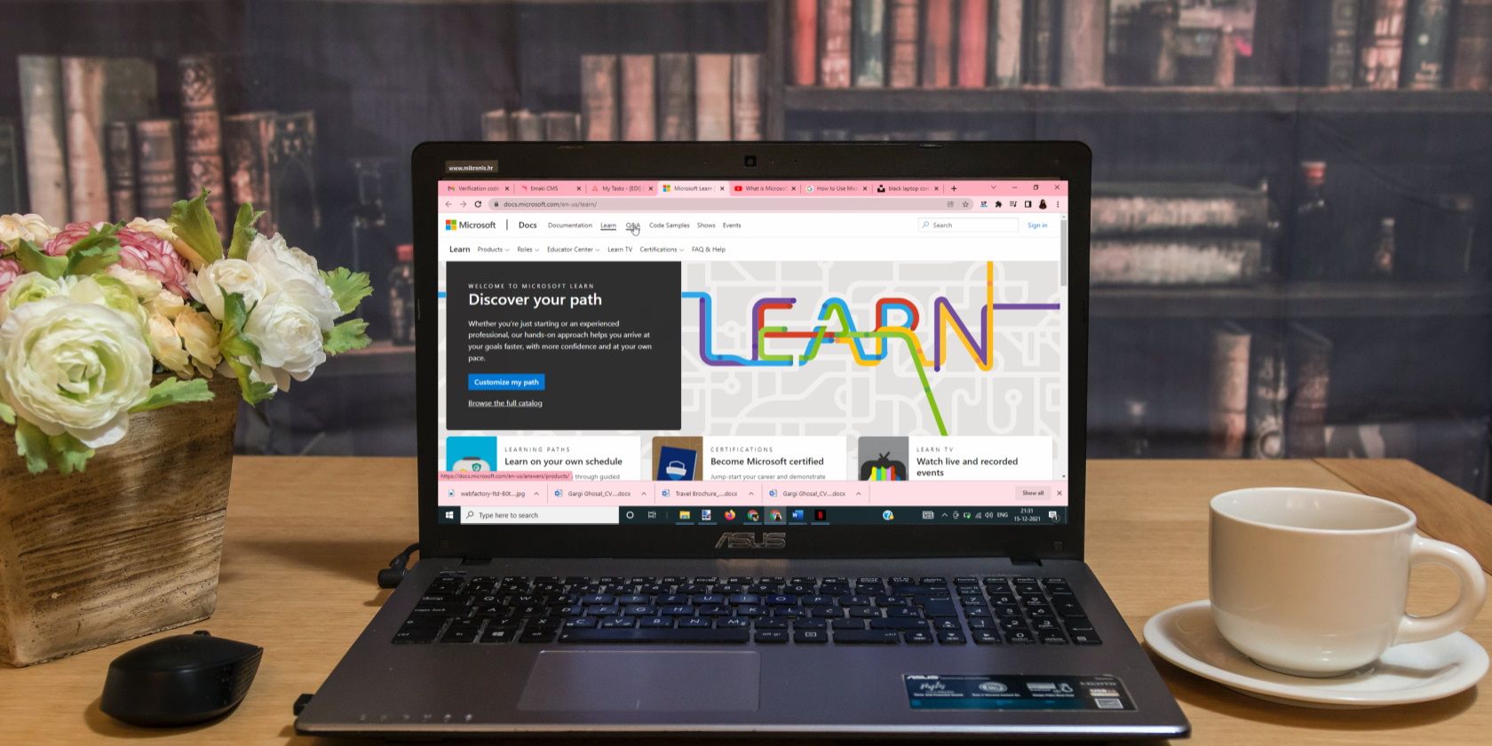 microsoft learn open on laptop