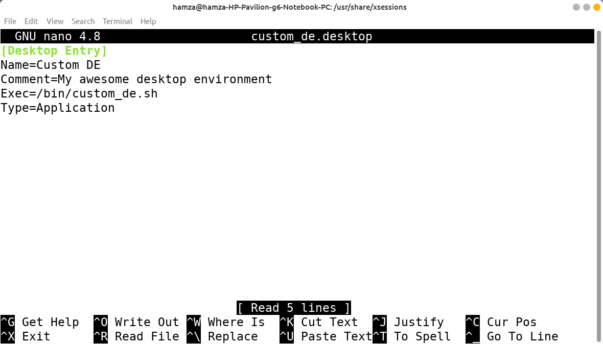 nano_text_editor desktop entry