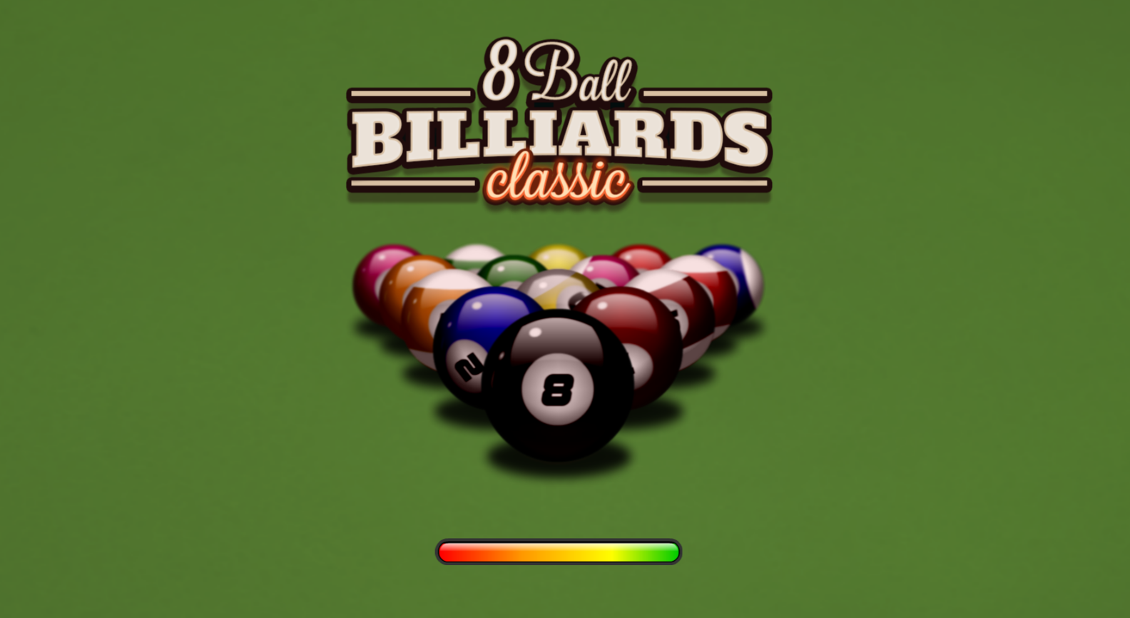 The loading screen for 8 Ball Billiards Classic.