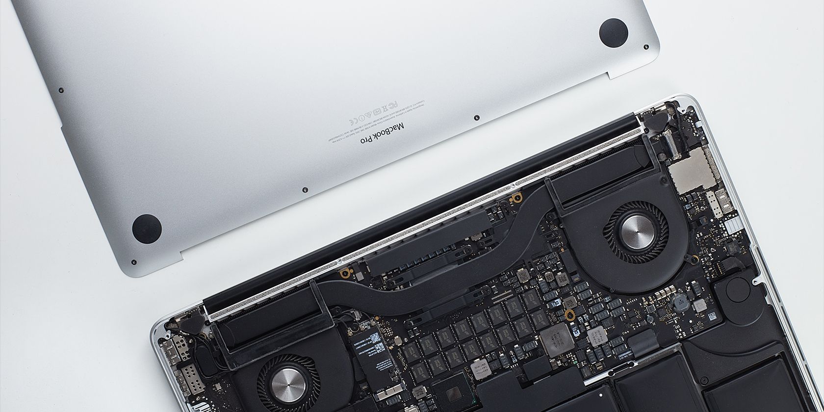 open macbook pro ready for battery replacement